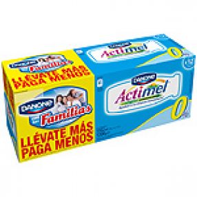 DANONE ACTIMEL 0% yogur liquido natural pack 12